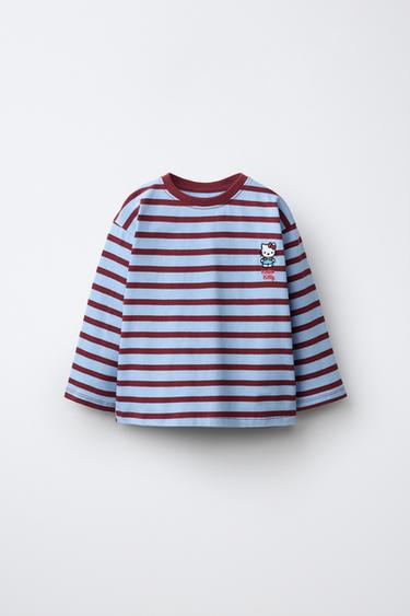 HELLO KITTY © SANRIO EMBROIDERED STRIPED T-SHIRT - striped by Zara