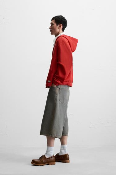 OPEN STRUCTURE HOODED JACKET - Red by Zara - Image 3