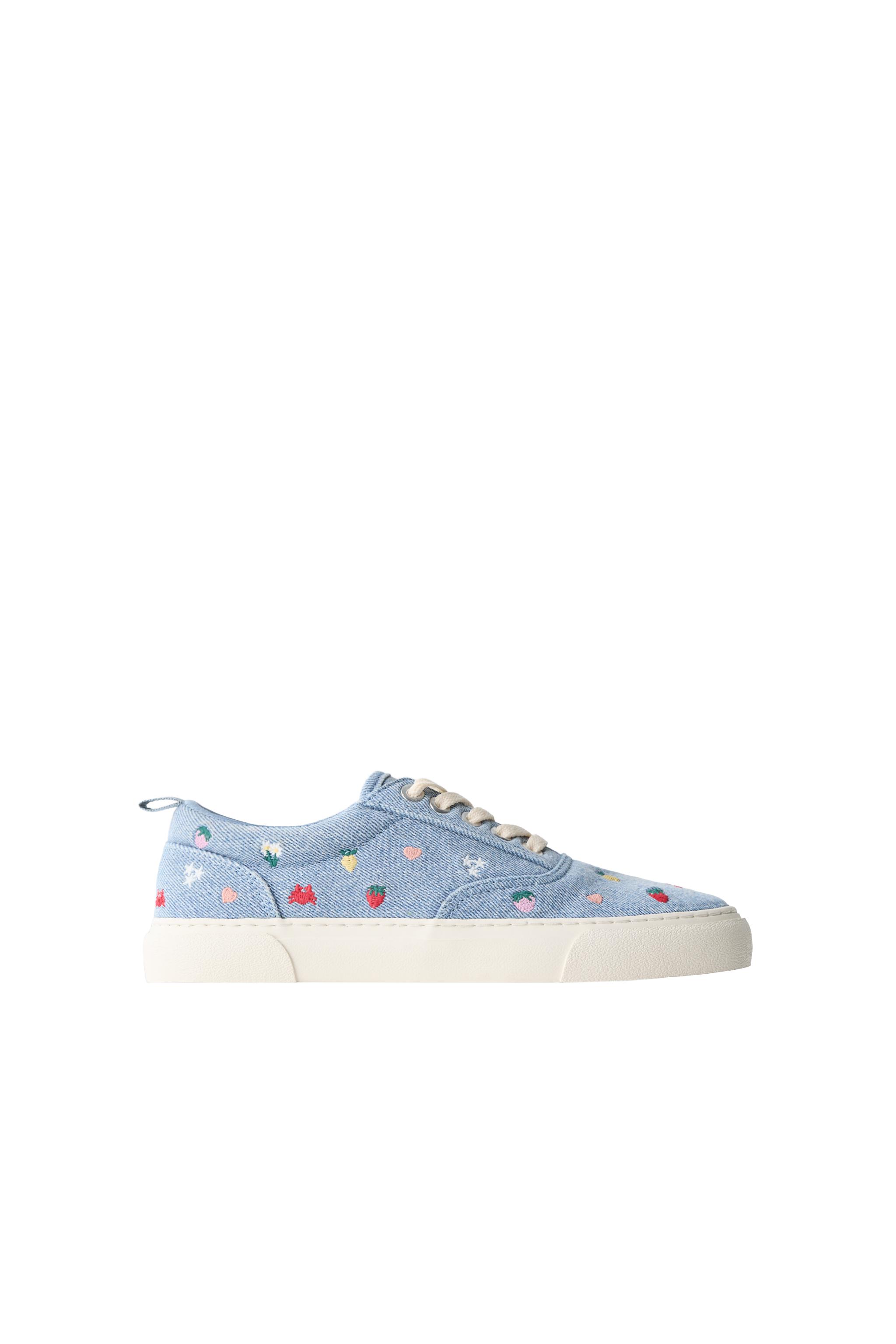 EMBROIDERED COTTON SNEAKERS - Lavender Blue | ZARA Turkey