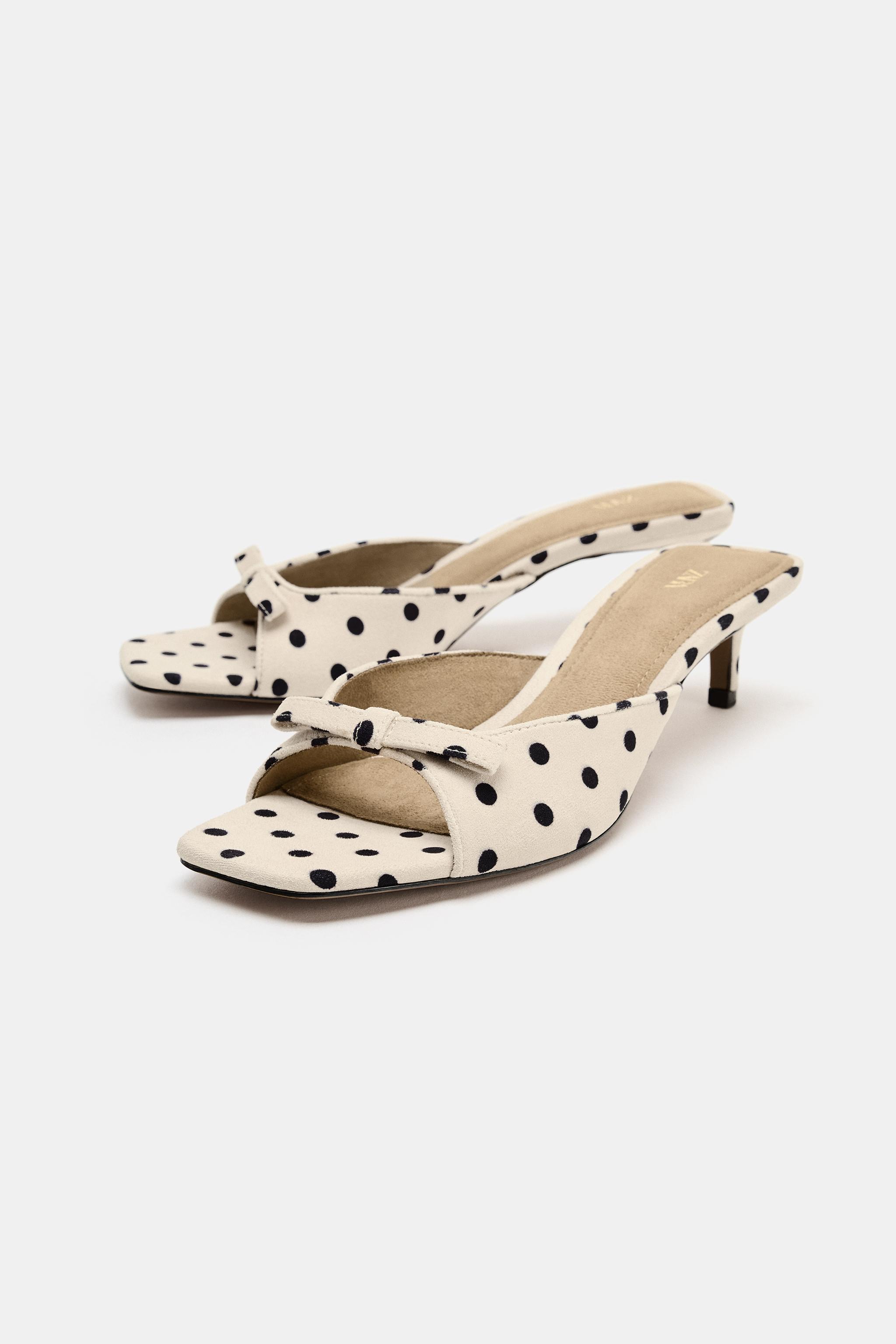 Женские сабо Zara POLKA DOT BOW MULES — фото 3