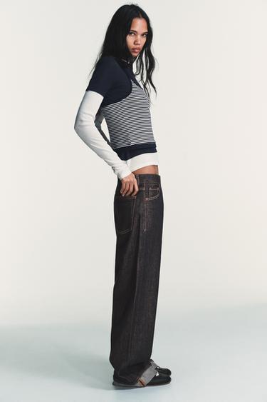 TRIPLE STRIPE EFFECT T-SHIRT - Navy blue by Zara - Image 2