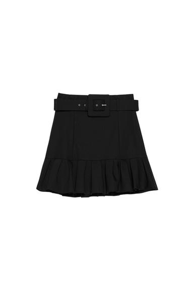 MINI SKIRT WITH PLEATED HEM