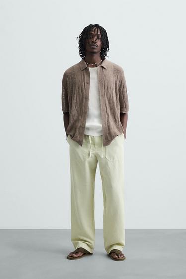 TEXTURED KNIT SHIRT - Brown / Taupe by Zara - Image 0