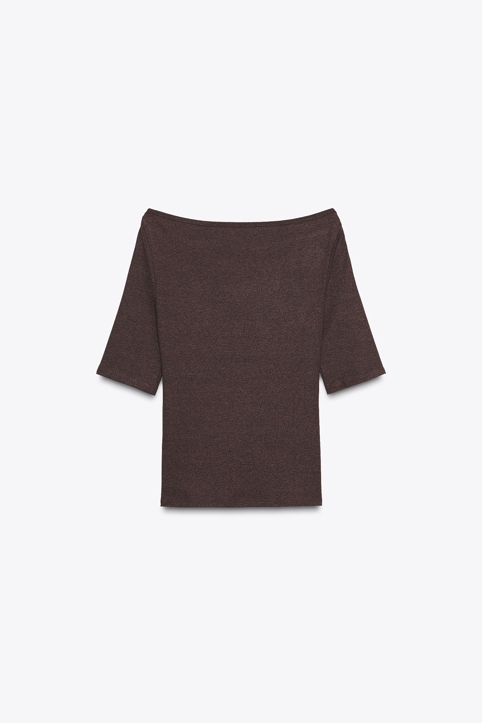 BOATNECK TOP - Dark brown | ZARA United States