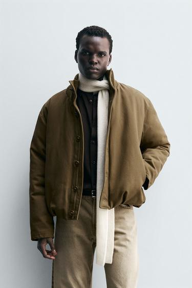 COTTON PADDED JACKET - Khaki by Zara - Image 1