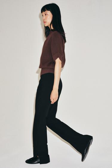 FITTED WAIST KNIT TOP - Brown by Zara - Image 0