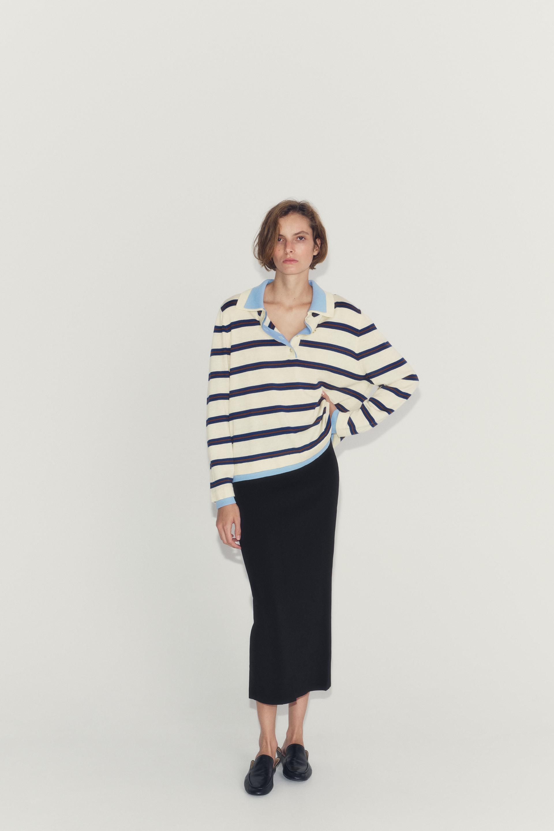 STRIPED COLORBLOCK KNIT POLO - angle 1