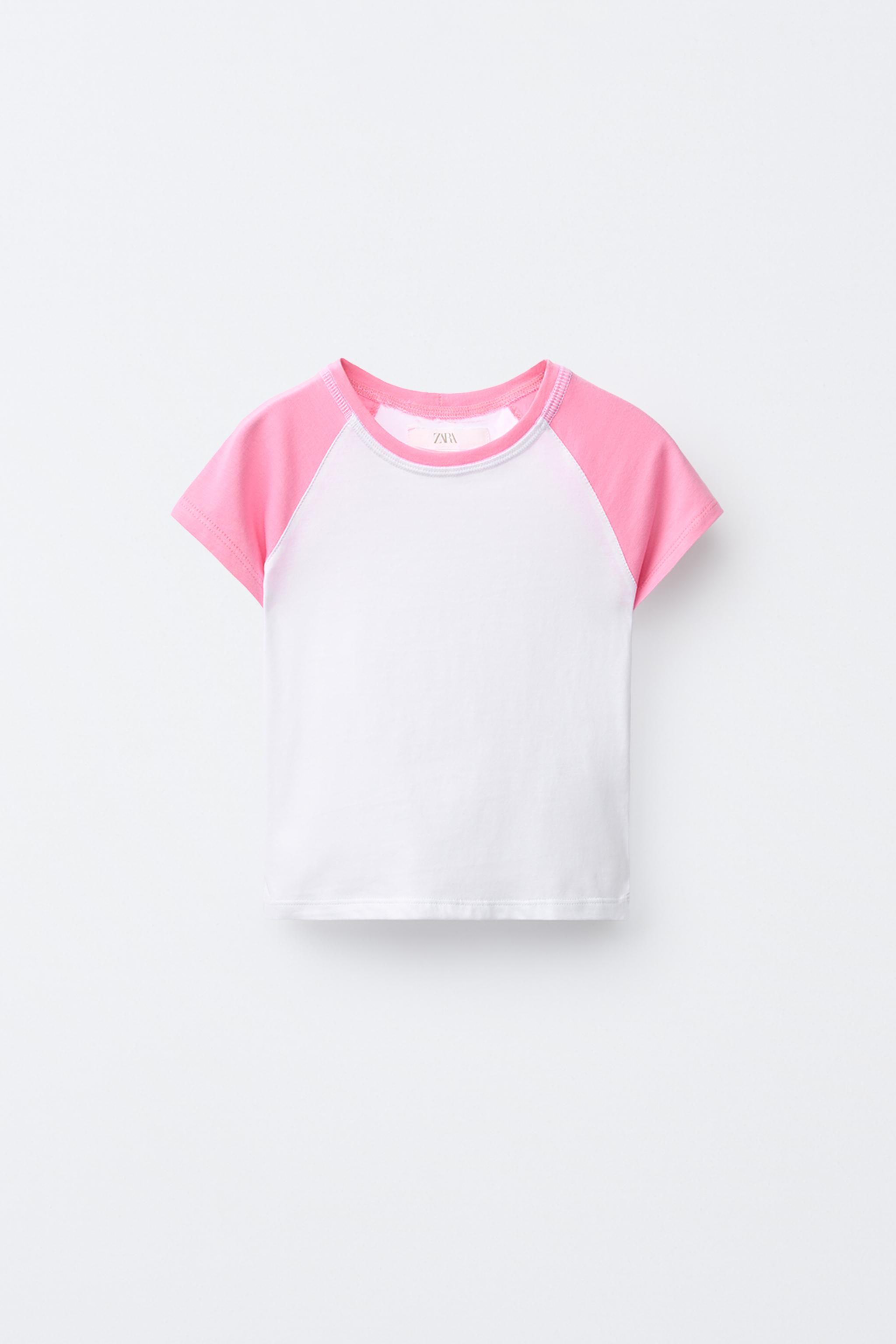 RAGLAN SLEEVE T-SHIRT - Pink / White | ZARA United States