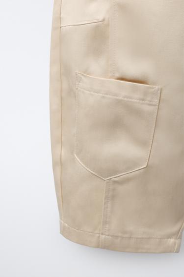 PANTALON BARREL À POCHES - Beige clair de Zara - Image 3