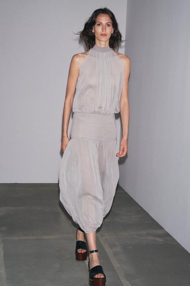 Zara BALLOON MIDI SKIRT - Pearl gray - Image 0