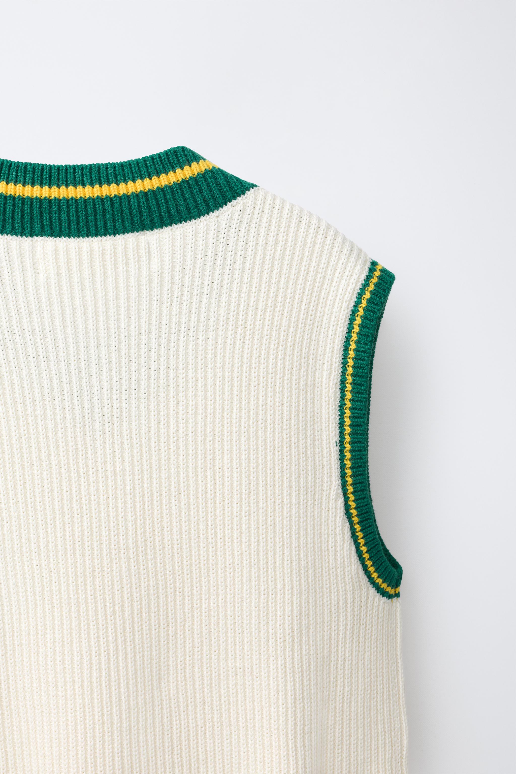 Детские жилеты Zara VARSITY KNIT VEST — фото 4
