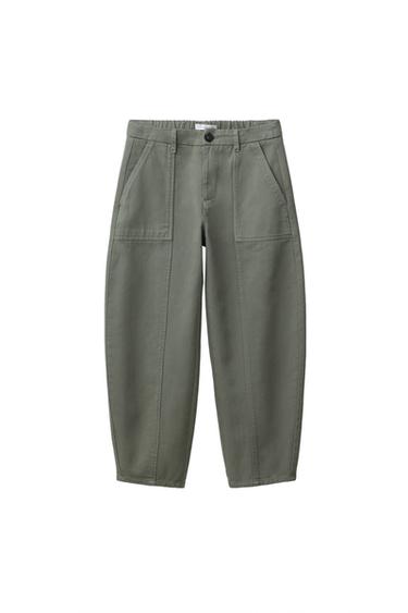 PANTALÓN BARREL NERVIO - Oliva de Zara