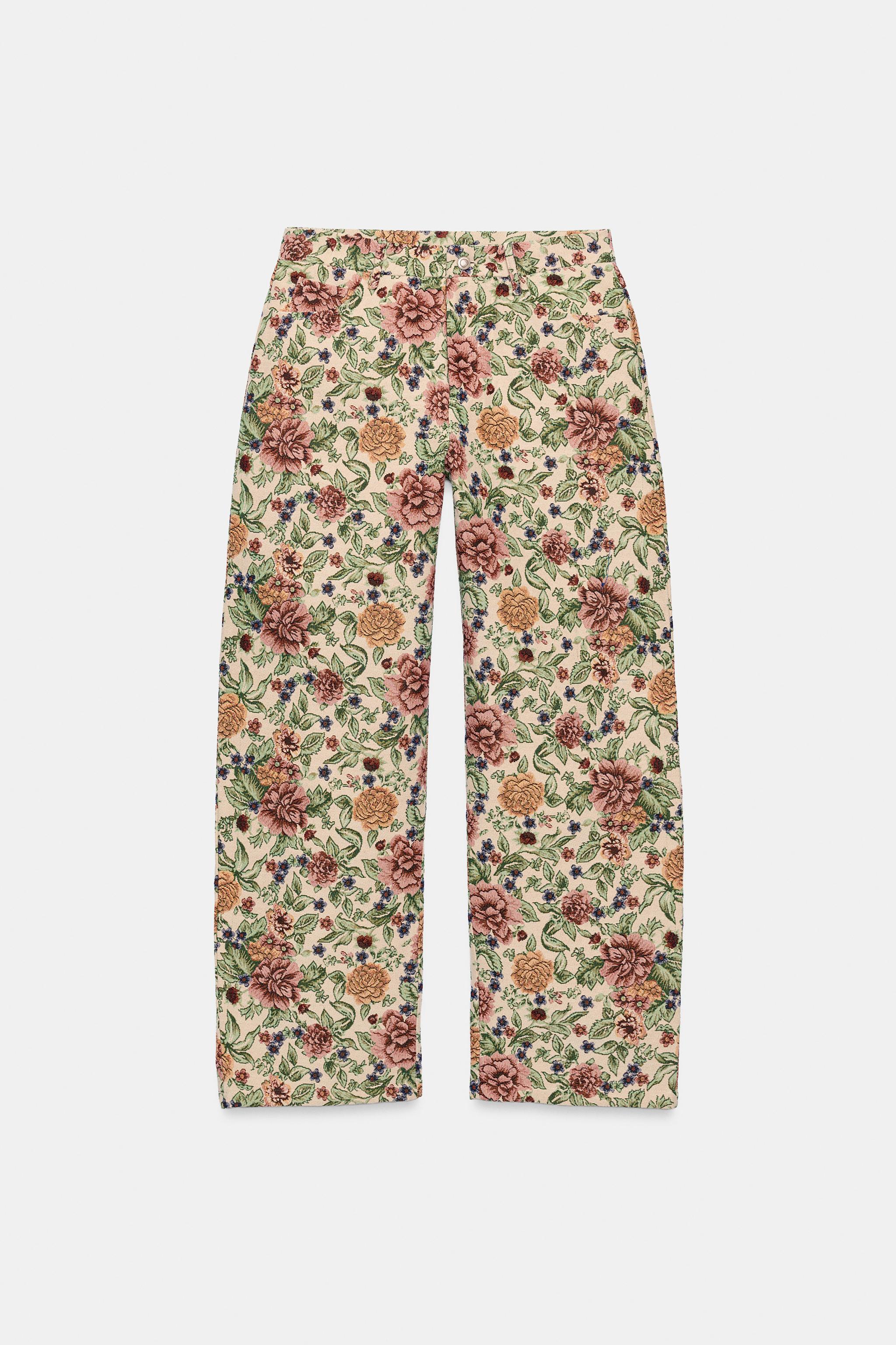 PANTALON JACQUARD FLEURS ZW COLLECTION