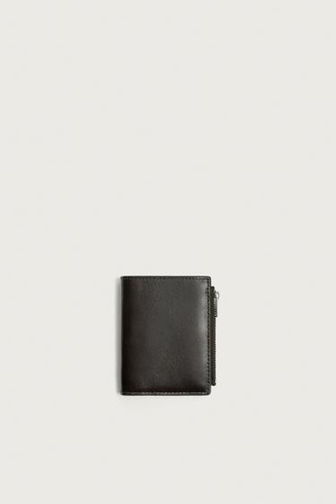 CARTERA MONEDERO PIEL - Marrón de Zara - Imagen 0