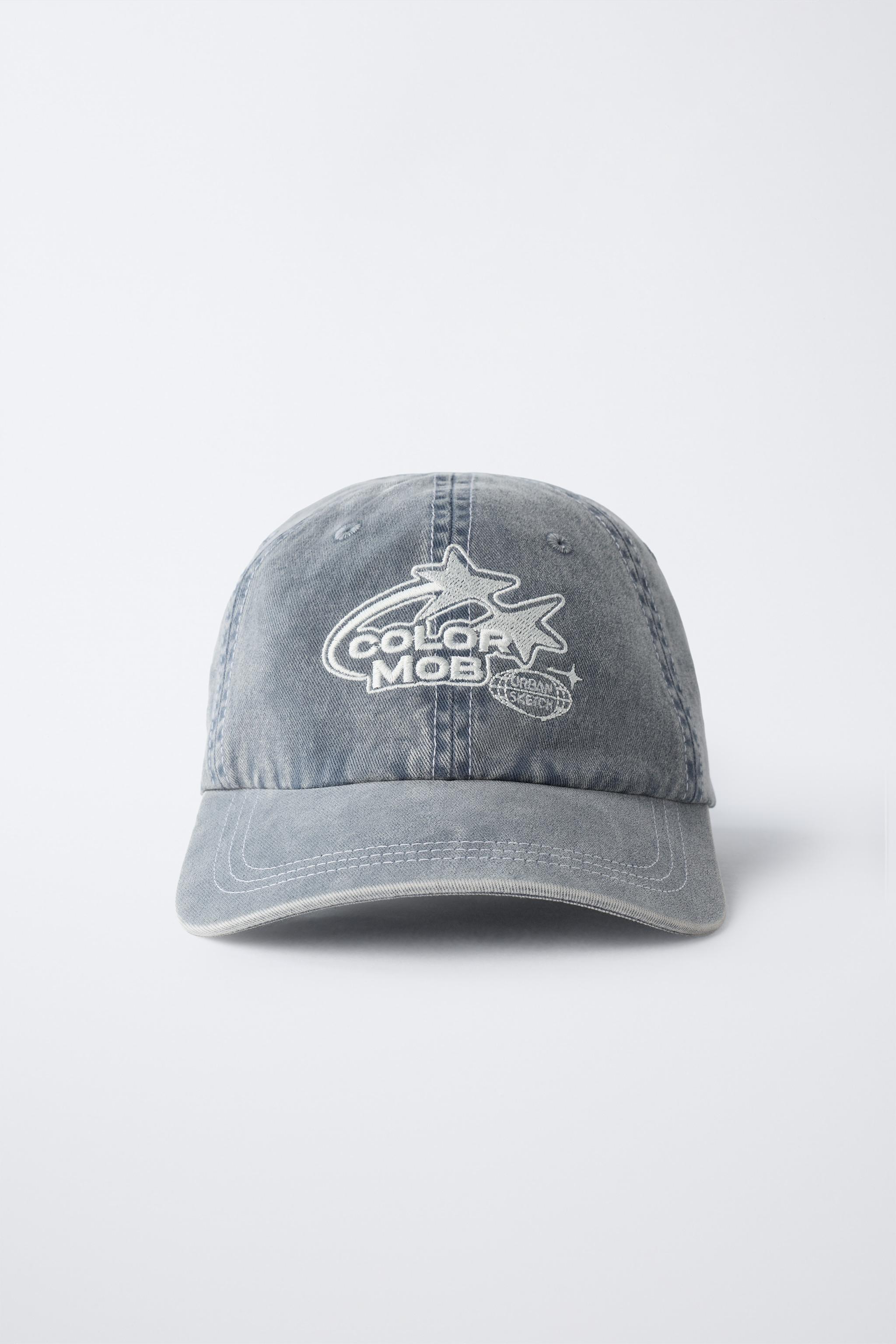 EMBROIDERED WASHED EFFECT CAP - Light gray | ZARA United States