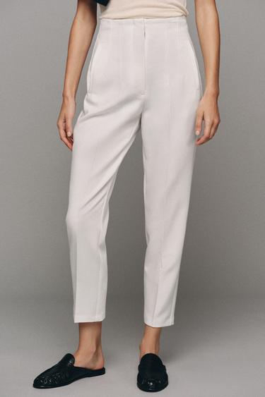 PANTALÓN TIRO ALTO - Blanco de Zara