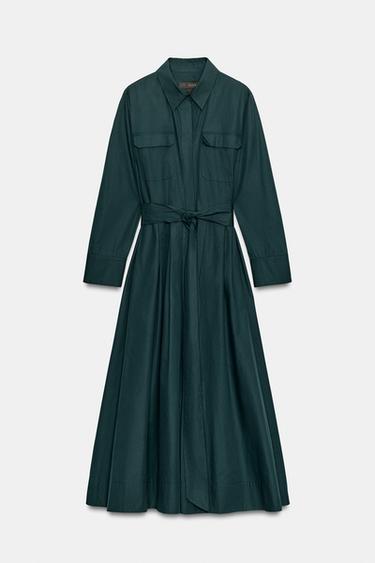 slim fit dress slacks NEW Zara Green Faux Vegan Leather Sleeveless Button V-neck Ruffle Mini –  Brie main image 1