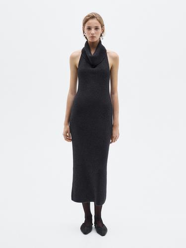 Zara Knit halter midi dress - LIMITED - Black - Image 0
