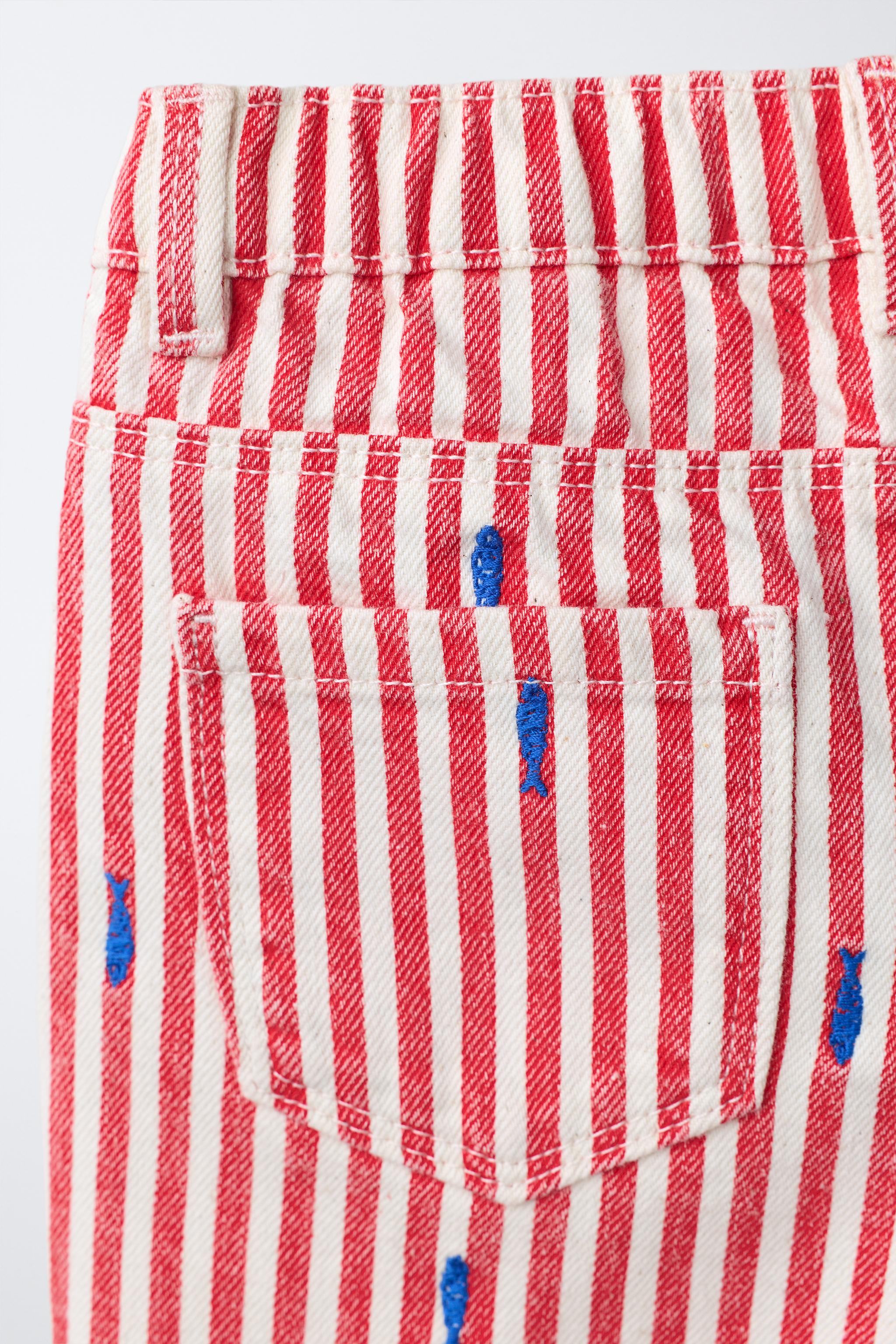 EMBROIDERED FISH MOM FIT TWILL SHORTS - CASA LAWA X ZARA KIDS