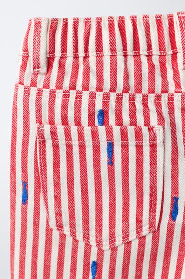 BERMUDA SARGA MOM FIT PECES BORDADOS CASA LAWA X ZARA KIDS - Rojo de Zara
