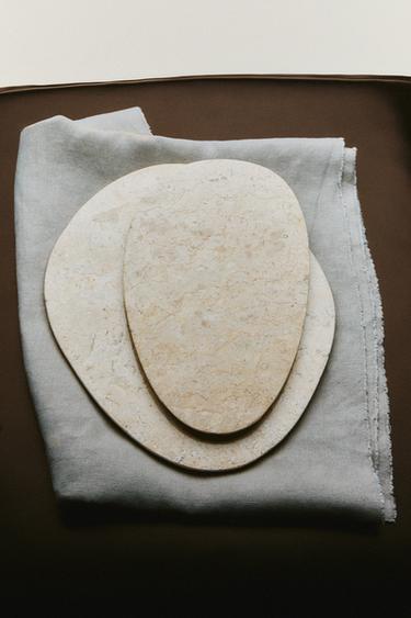 DECORATIVE MARBLE TRAY - Light brown by Zara