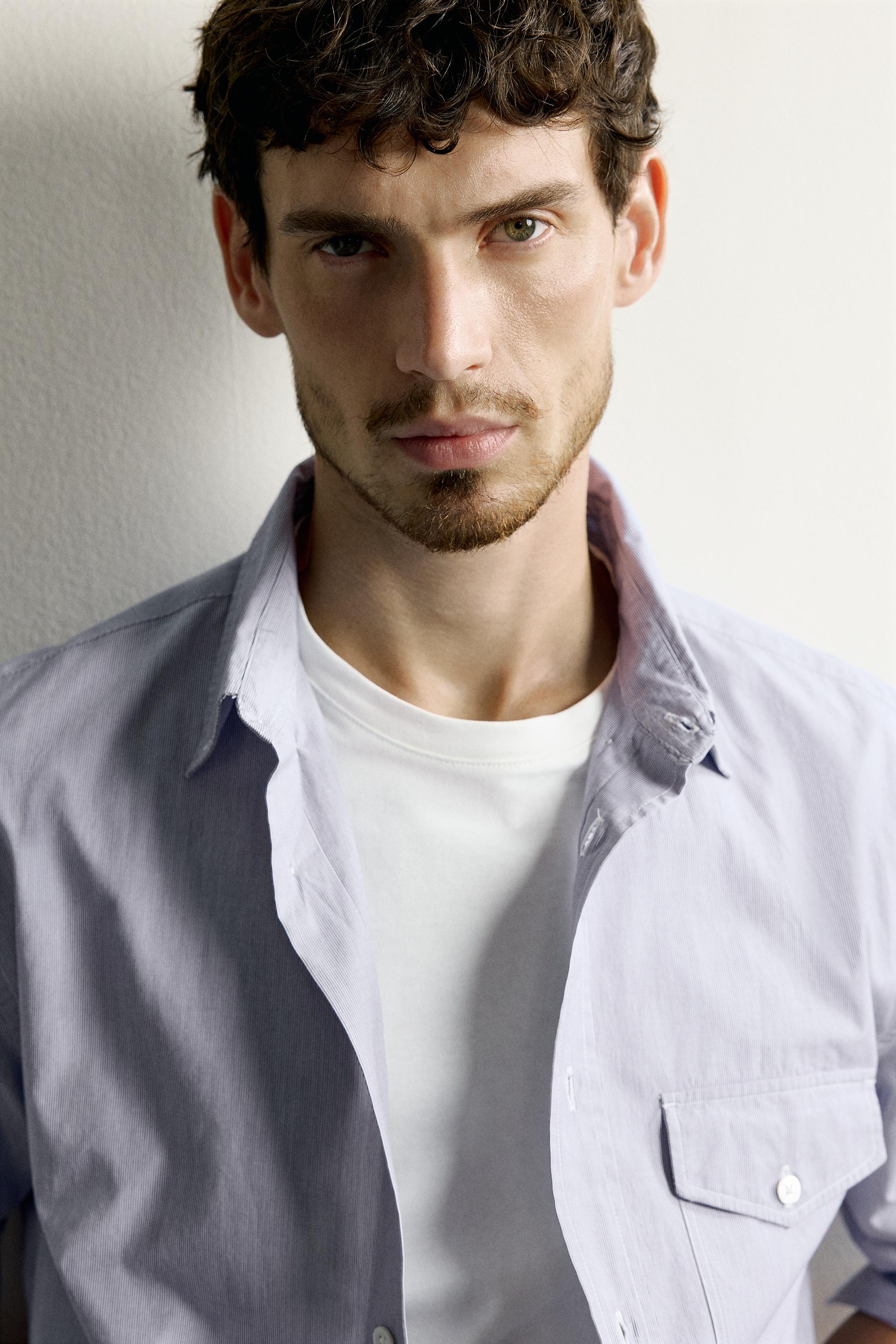 STRIPED REGULAR-FIT SHIRT — striped