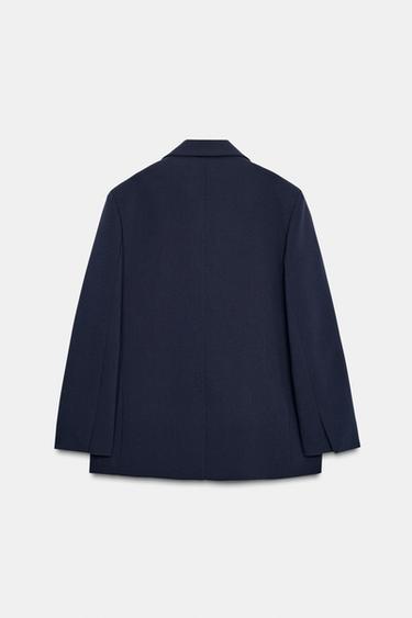 VESTE CROISÉE OVERSIZE - Bleu marine de Zara - Image 7