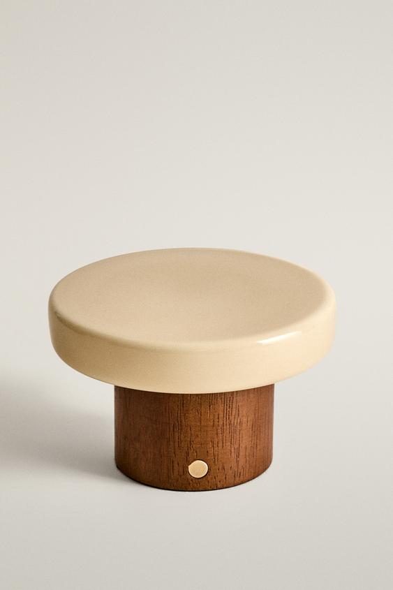 Cylindrical Wireless Table Lamp - Brown by Zara - Image 0