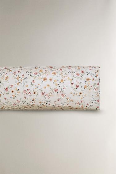 FLORAL COTTON PERCALE PILLOWCASE (200 THREAD COUNT) - Oyster-white by Zara - Image 4