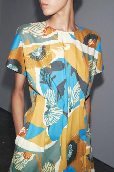ROBE MI-LONGUE IMPRIMÉE ZW COLLECTION - Multicolore de Zara - Image 1