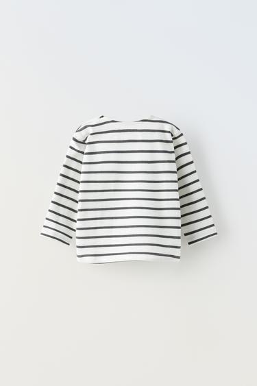 T-SHIRT À RAYURES - Gris anthracite de Zara - Image 1