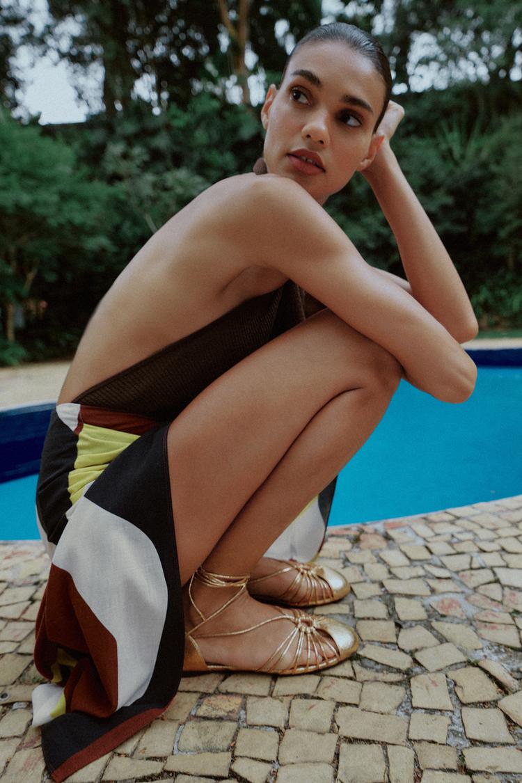 METALİK BAĞCIKLI BANTLI AYAKKABI