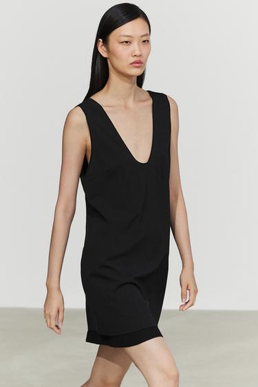 Robe courte double épaisseur - Noir de Zara