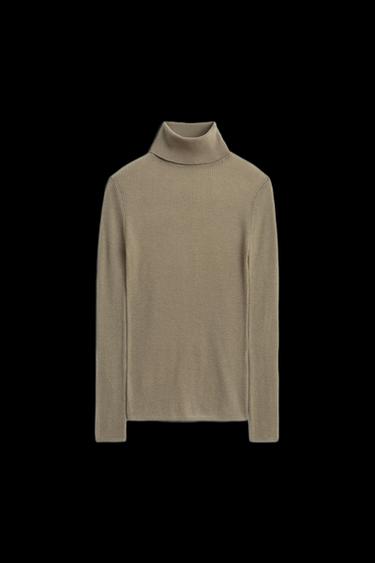 Zara 100% WOOL JUMPER LIMITED EDITION - Washed green