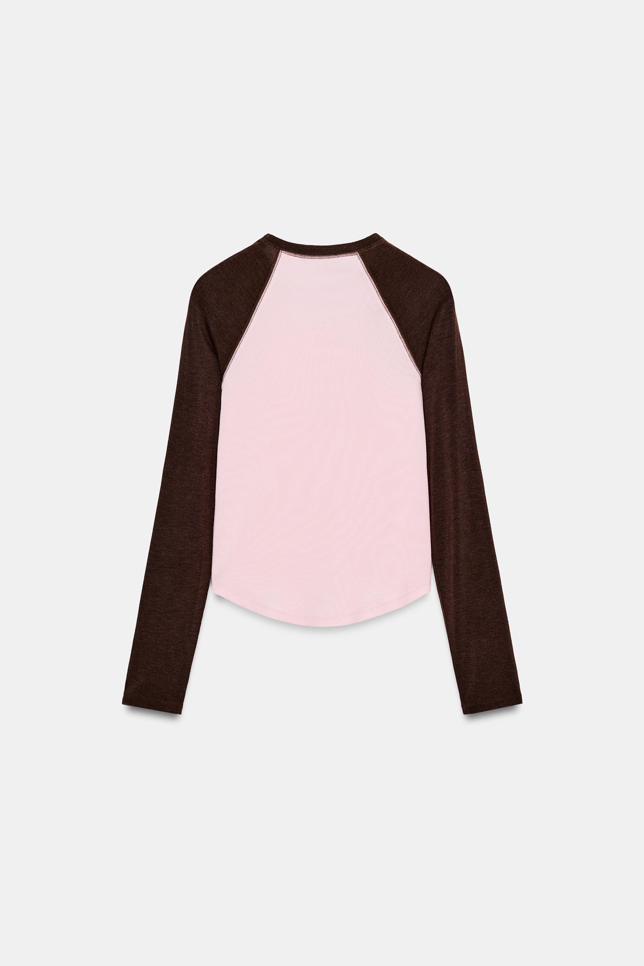 KONTRAST REGLAN KOLLU T-SHIRT - Görsel 6