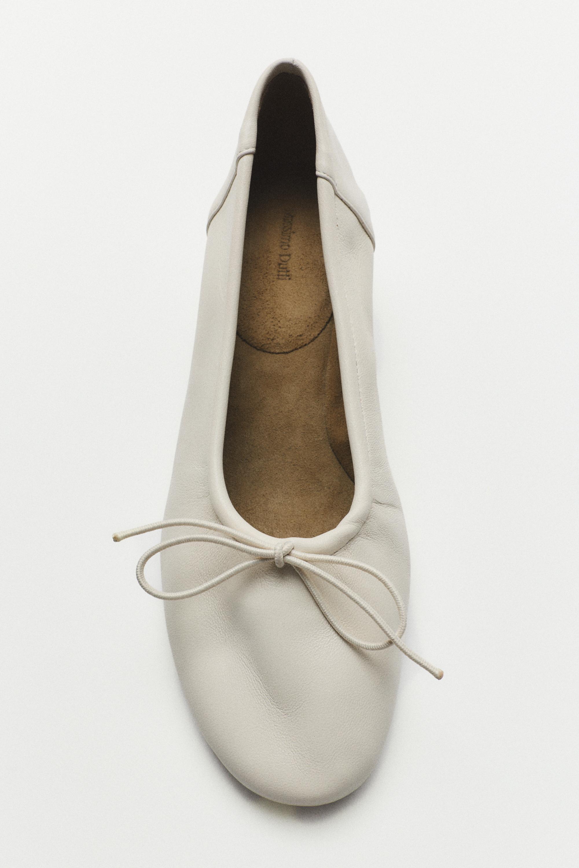 High-heel ballerinas — White
