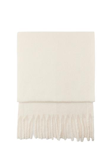 프린지 플레인 머플러 - Zara 크림