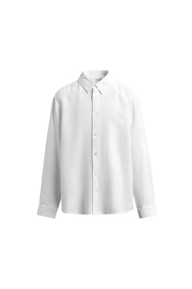 CAMISA REGULAR FIT 100% LINO - Blanco de Zara