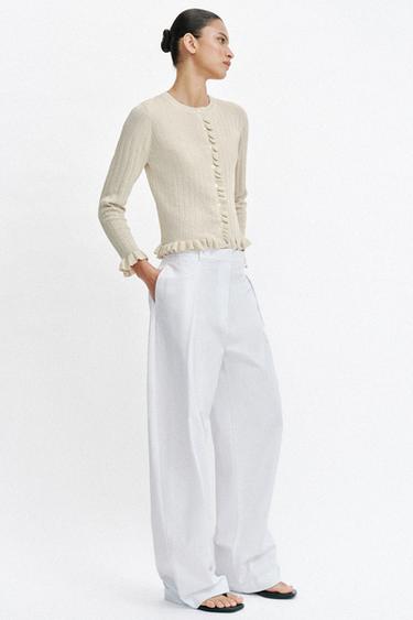 GILET EN MAILLE VOLANTS FIL MÉTALLISÉ - Doré de Zara - Image 2