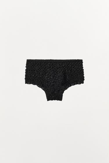 TEXTURED CULOTTES BRIEFS - Black by Zara - Image 0