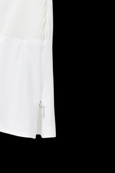 Zara COMBINED POPLIN TOP - White
