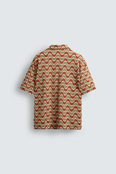 GEOMETRIC JACQUARD SHIRT - orange-green by Zara - Image 7