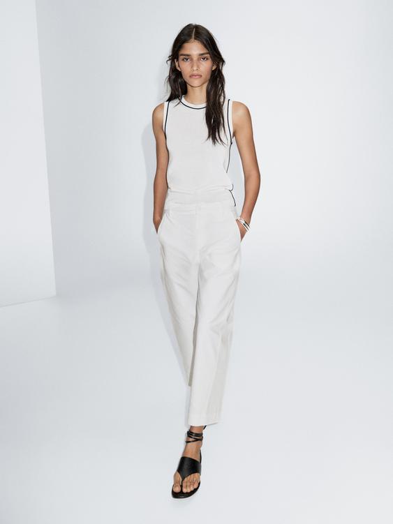 High-waist barrel fit trousers