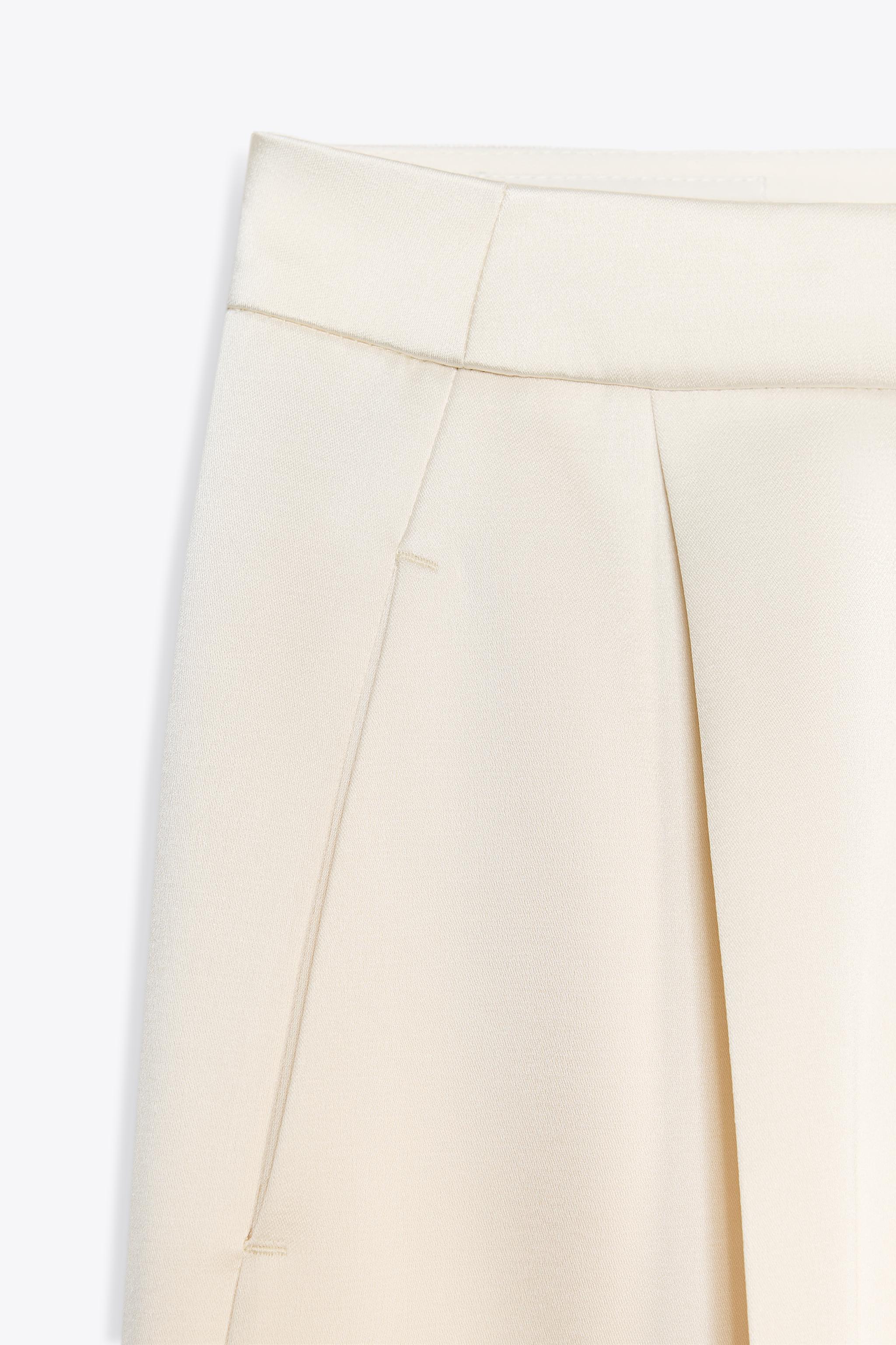 ワイドレッグサテンパンツ - ネイビーブルー | ZARA Japan / 日本