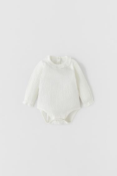 BODY TEXTURÉ LISSE - Écru clair de Zara