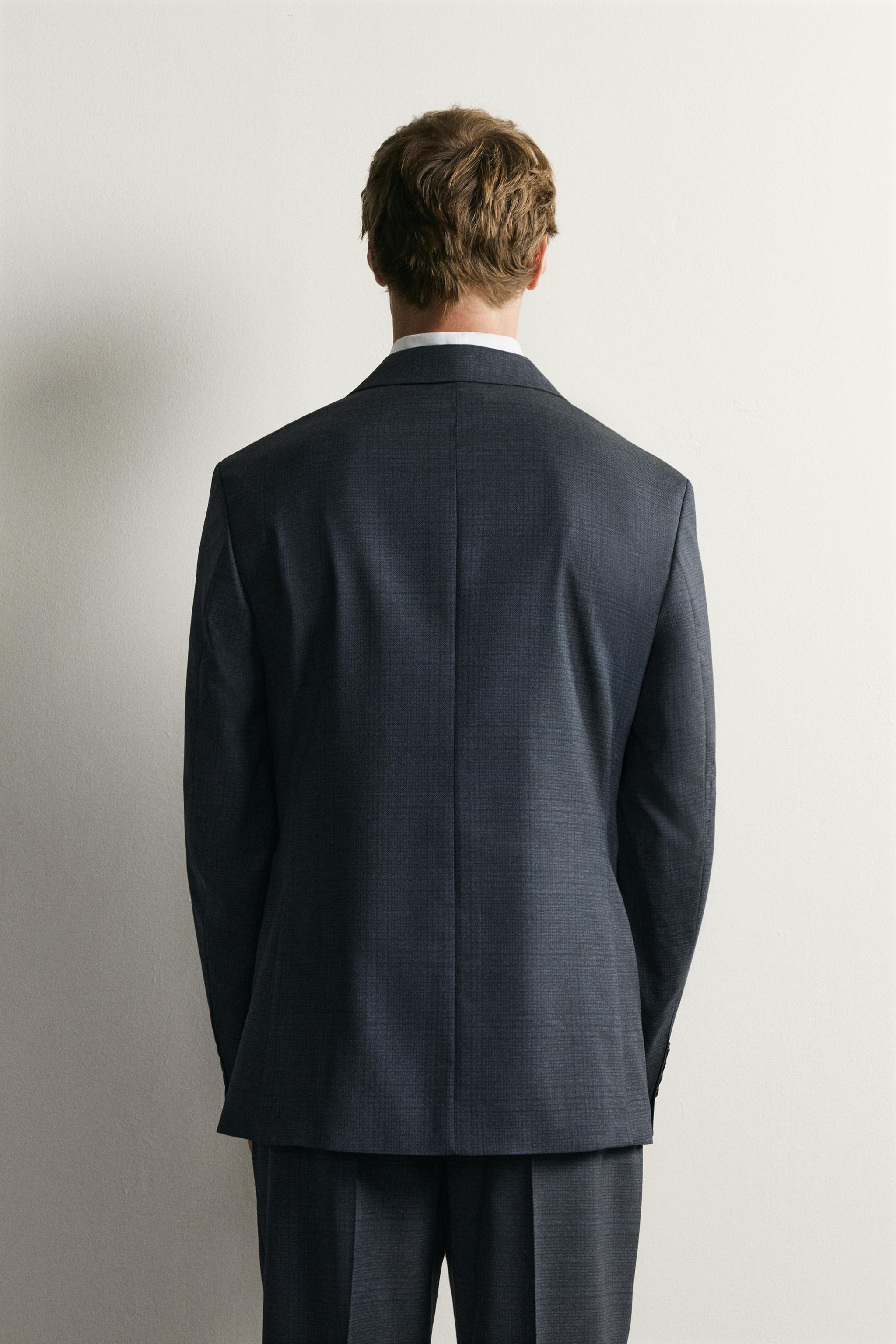 CHECKED REGULAR FIT SUIT BLAZER
