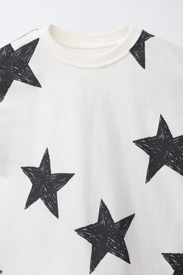 СПОРТСКИ КОМПЛЕТ МАИЦА И БЕРМУДИ СО ЅВЕЗДИ - Екру од Zara