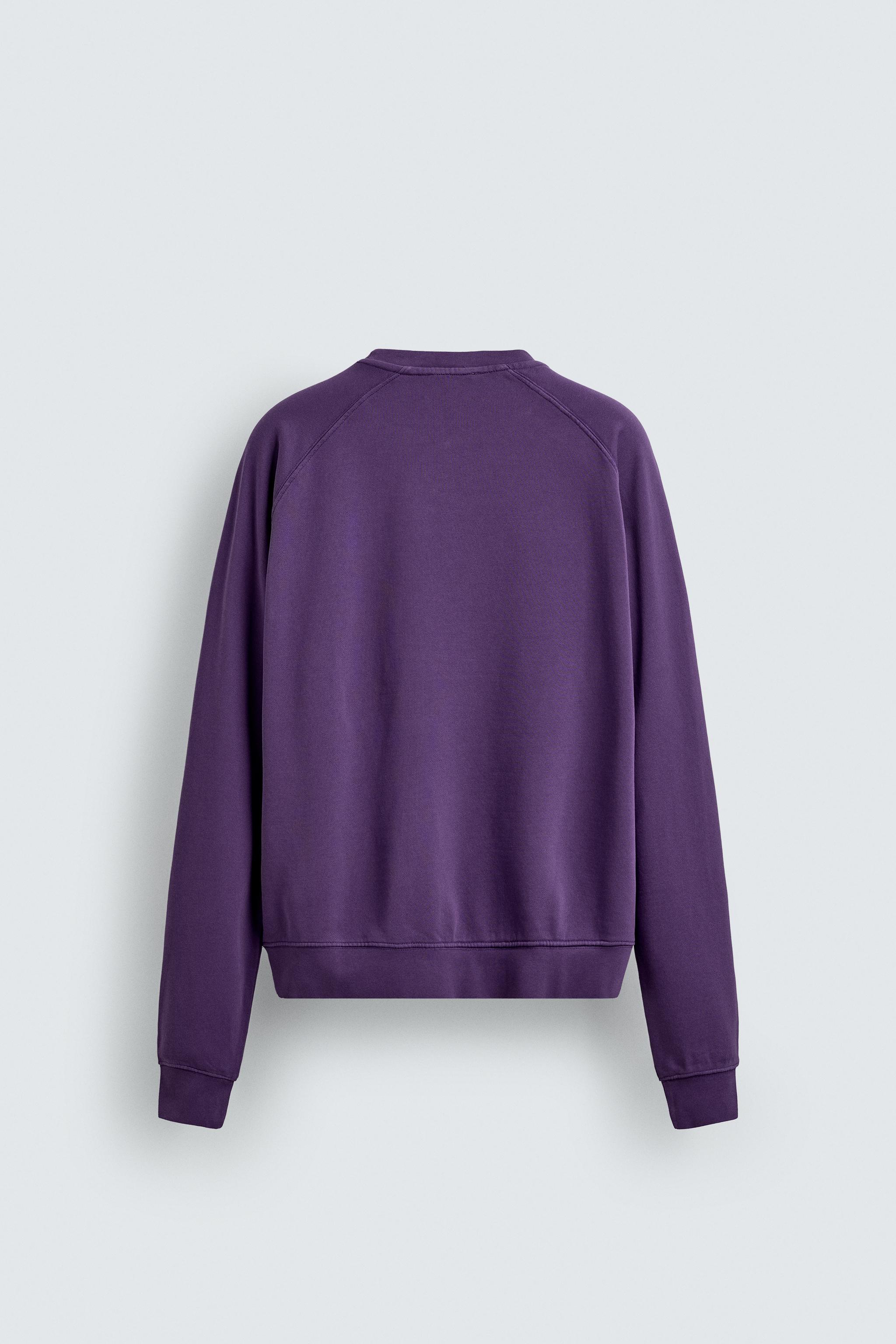 RELAXED FIT CREW NECK SWEATSHIRT — Violet