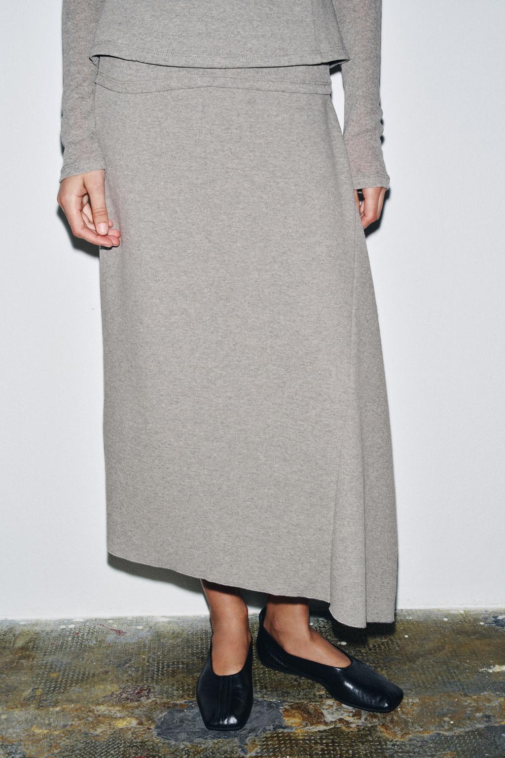 ASYMMETRIC MIDI SKIRT