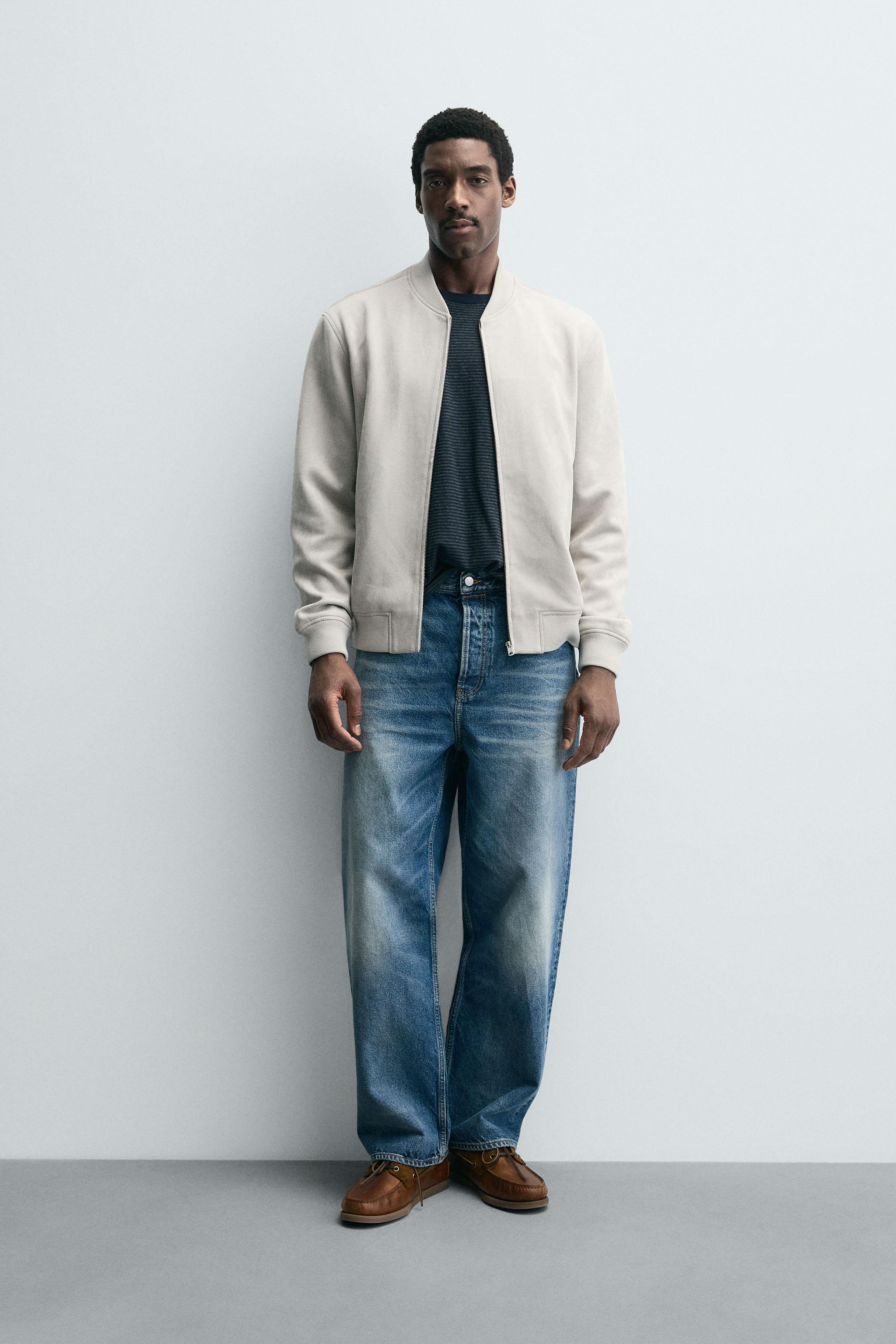 FAUX SUEDE BOMBER JACKET